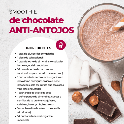 Ingredientes smoothie de chocolate para evitar los antojos 